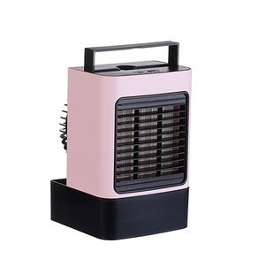 USB Rechargeable Mini Air Conditioner Home Bedroom Desk Fan(Pink)