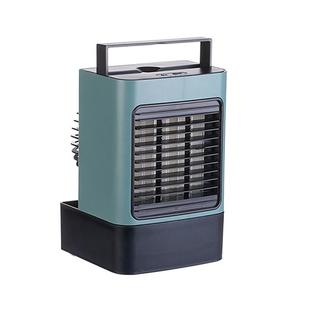 USB Rechargeable Mini Air Conditioner Home Bedroom Desk Fan(Green)