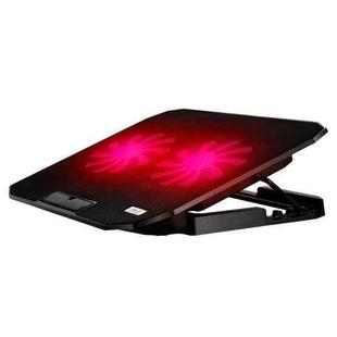 ICE COOREL N106 Laptop Base Adjustment Radiator Dual-Fan Notebook Cooling Bracket, Colour: Standard Version (Red Light)