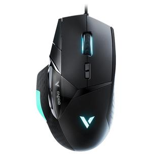 Rapoo VT900 16000 DPI 12 Buttons Wired Mouse Gaming RGB Backlit Mouse Macro Programming with 0.87 inch OLED Display(Black)