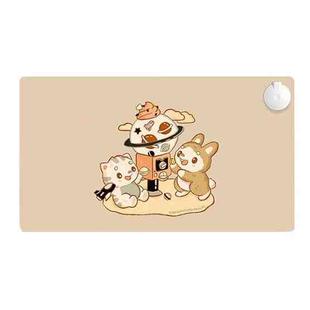 RAKJ-0002 Cute Cartoon Heating Pad Warm Table Pad Office Desk Writing Constant Temperature Heating Mouse Pad, CN Plug, Style: Rabbit Cat Touch