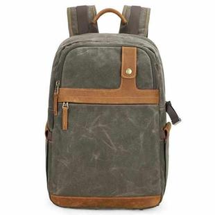 D1383 Outdoor SLR Digital Camera Backpack Waterproof Batik Canvas Camera Bag(Green)