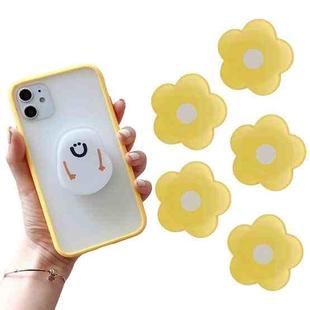 5 PCS Special-Shaped Cartoon Epoxy Retractable Mobile Phone Holder(Yellow Flower)