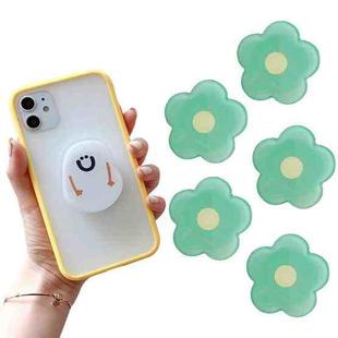 5 PCS Special-Shaped Cartoon Epoxy Retractable Mobile Phone Holder(Green Flower)