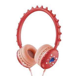 Y18 Cartoon Dinosaur Wired Control Sports Headset with Mic, Cable Length: 1.2m(Red)