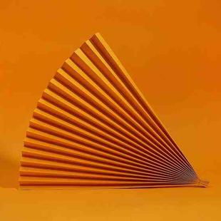 69x39cm Photo Props Hard Cardboard Folding Fan Photography Background Folded Paper(13 Orange)