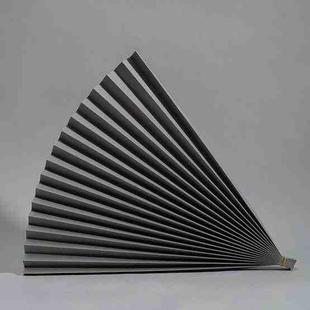 69x39cm Photo Props Hard Cardboard Folding Fan Photography Background Folded Paper(16 Silver Gray)