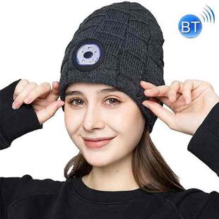 RG5-BL Bluetooth LED Lighting Music Knit Hat Plus Velvet Night Running Lamp Hat(Dark Gray)