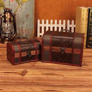 Jewelry Storage Box Retro Wooden Treasure Box Shooting Props Decoration，Specification： 2 PCS/Set Ordinary Type
