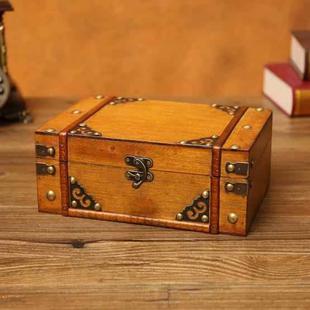 Antique Distressed Cosmetic Storage Box Dressing Table Props For Shooting Scenes，Specification： 6280-01