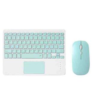 871 9.7 Inch Portable Tablet Bluetooth Keyboard With Touchpad + Mouse Set for iPad(Mint Green + Mouse)