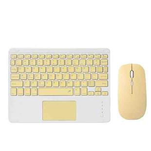 871 9.7 Inch Portable Tablet Bluetooth Keyboard With Touchpad + Mouse Set for iPad(Yellow + Mouse)