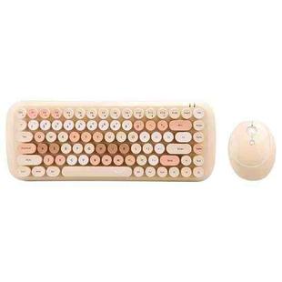 MOFii Candy Punk Keycap Mixed Color Wireless Keyboard and Mouse Set(Milk Tea Color)