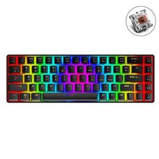 T8 68 Keys Mechanical Gaming Keyboard RGB Backlit Wired Keyboard, Cable Length:1.6m(Black Tea Shaft)