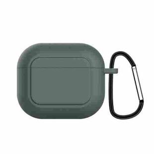 Silicone Shockproof Cover with Metal Buckle For AirPods 3(Night Green)