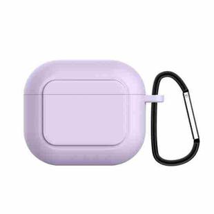 Silicone Shockproof Cover with Metal Buckle For AirPods 3(Hyacinth Purple)