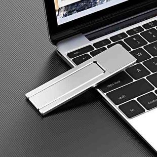 Notebook Back Sticker Extension Bracket Portable Folding Magnetic Mobile Phone Holder(Silver)