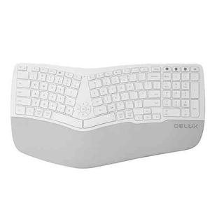 DELUX GM902 106 Keys Ergonomic Design Rechargeable Wireless Bluetooth Keyboard, Style:White