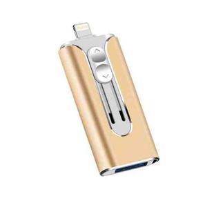 32GB Micro USB + 8 Pin + USB 2.0 3 in 1 Mobile Phone Computer U-Disk(Gold)