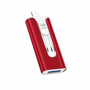 128GB Micro USB + 8 Pin + USB 2.0 3 in 1 Mobile Phone Computer U-Disk(Red)