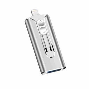 128GB Micro USB + 8 Pin + USB 2.0 3 in 1 Mobile Phone Computer U-Disk(Silver)