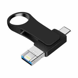 8GB USB 3.0 + 8 Pin + USB-C / Type-C 3 in 1 Mobile Computer Metal U-Disk(Black)