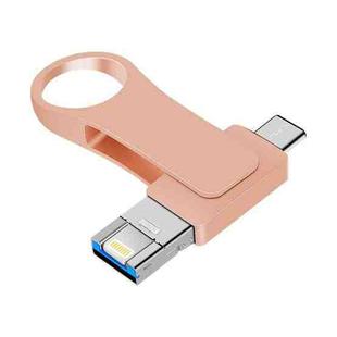 8GB USB 3.0 + 8 Pin + USB-C / Type-C 3 in 1 Mobile Computer Metal U-Disk(Pink)