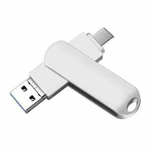 64GB USB 3.0 + 8 Pin + USB-C / Type-C 3 in 1 Phone Computer Rotatable Metal U-Disk