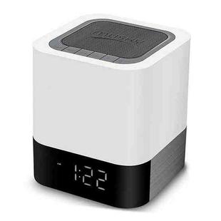 MUSKY Wireless Bluetooth Speaker Bedside Alarm Clock Touch Sensor Night Lamp Mini Speaker(White Light)