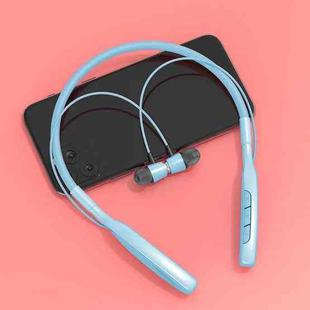 D01 Macaron Neck-mounted Wireless Bluetooth Earphone Noise Cancelling Sports Headphones Support TF Card(Blue)