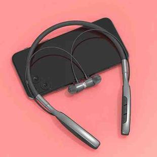 D01 Macaron Neck-mounted Wireless Bluetooth Earphone Noise Cancelling Sports Headphones Support TF Card(Grey)