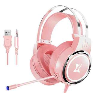 Heir Audio Head-Mounted Gaming Wired Headset With Microphone, Colour: X8 Mobile / Notebook Upgrade (Pink)