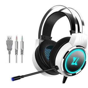 Heir Audio Head-Mounted Gaming Wired Headset With Microphone, Colour: X8 Double Hole Upgrade (Stars White)