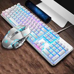 XINMENG 620 Manipulator Feel Luminous Gaming Keyboard + Macro Programming Mouse Set, Colour: White Mixed Light Classic