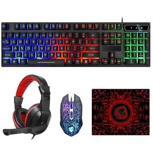 LD-126 4 in 1 Luminous Keyboard + Mouse + Earphone + Mouse Pad Set