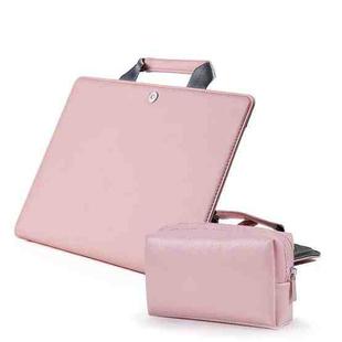 Book Style Laptop Protective Case Handbag For Macbook 13 inch(Pink + Power Bag)