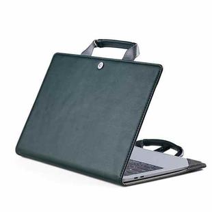 Book Style Laptop Protective Case Handbag For Macbook 14 inch(Ink Green)