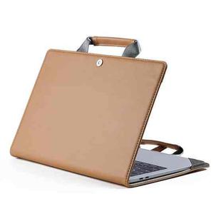 Book Style Laptop Protective Case Handbag For Macbook 14 inch(Camel)
