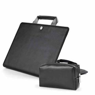 Book Style Laptop Protective Case Handbag For Macbook 14 inch(Black + Power Bag)