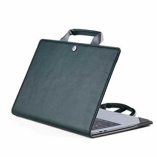 Book Style Laptop Protective Case Handbag For Macbook 15 inch(Ink Green)
