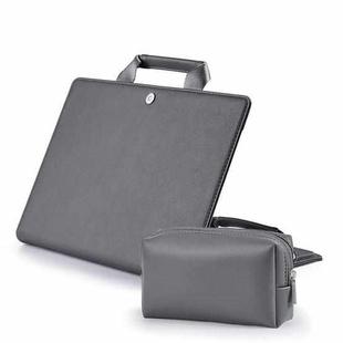 Book Style Laptop Protective Case Handbag For Macbook 15 inch(Gray + Power Bag)