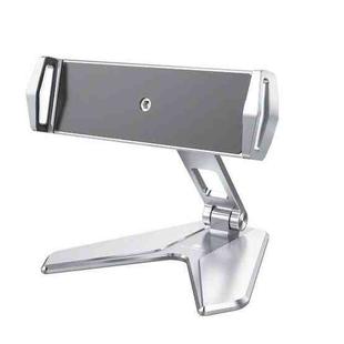 Boneruy P15 Metal Chuck Double-Shaft Folding Tablet Phone Holder(Silver)