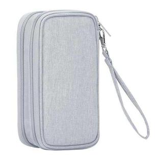 BUBM CDB-SC Double Layer Data Cable Power Bank Storage Bag(Gray)
