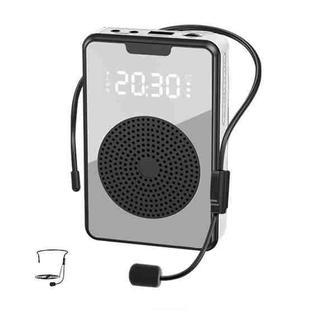 ZXL-H3 Portable Teaching Microphone Amplifier with Time Display, Spec: Wired Version (Black)