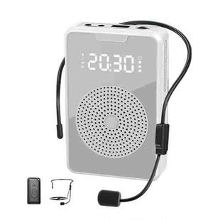 ZXL-H3 Portable Teaching Microphone Amplifier with Time Display, Spec: Wireless Version (White)