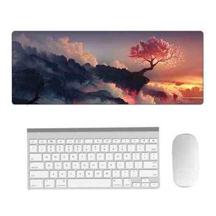 Hand-Painted Fantasy Pattern Mouse Pad, Size: 300 x 800 x 2mm Seaming(5 Volcanic Tree)