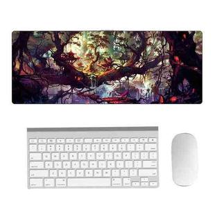 Hand-Painted Fantasy Pattern Mouse Pad, Size: 300 x 800 x 3mm Seaming(4 Tree Scenery)