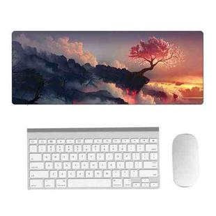 Hand-Painted Fantasy Pattern Mouse Pad, Size: 400 x 900 x 2mm Seaming(5 Volcanic Tree)