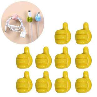 10 PCS Handy Holder Cable Organizer Household Convenience Clip(Yellow)
