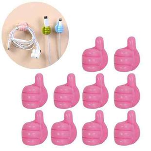 10 PCS Handy Holder Cable Organizer Household Convenience Clip(Pink)